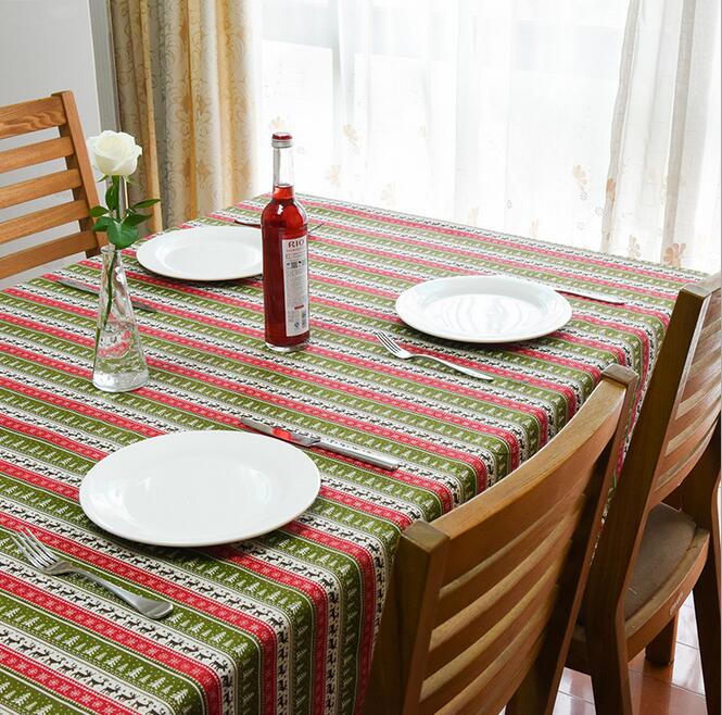 ?ũ 罿 ũ  簢  ̺ Ŀ ̺ õ μ ȭ  Ź/ Christmas Deer Printed Cotton Linen Tablecloth For Christmas Decor Rectangular Dustproof T